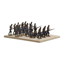 盘玩具士兵 20 个掷弹兵在战斗中。