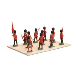 Set of 11 resin English soldiers.