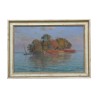 Tableau huile sur toile Île de la Harpe (Rolle VD) signée en … - Moinat - Tableaux - Paysage