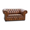 Chesterfield-Sofa aus cognacfarbenem Leder mit Used-Charme. … - Moinat - Sofas, Couchs