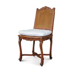 Set of 6 Louis XV Régence chairs in beech, seat and back …