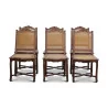 Set of 6 Louis XV Régence chairs in beech, seat and back … - Moinat - Chairs
