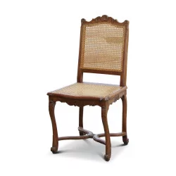 Ensemble de 6 chaises Louis XV Régence en hêtre, siège et dos …