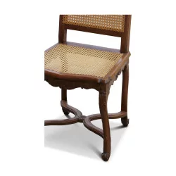 套 6 张 Louis XV Régence 山毛榉木椅子、座椅和靠背……