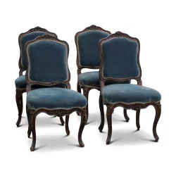 Ensemble de 4 chaises Louis XV Napoléon III recouverte de …
