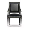 Louis XVI armchair model Jacob black and gold details upholstered … - Moinat - Armchairs