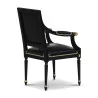 Louis XVI 扶手椅模型 Jacob 黑色和金色细节软垫...... - Moinat - 扶手椅