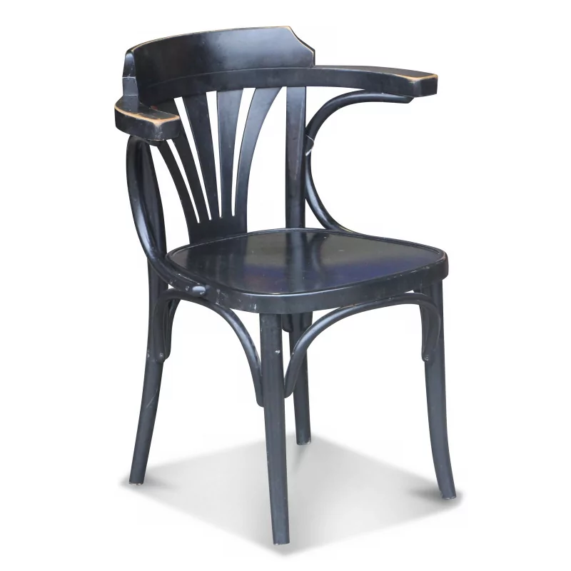 black lacquered bentwood armchair. Seat height: 40 cm. - Moinat - Armchairs