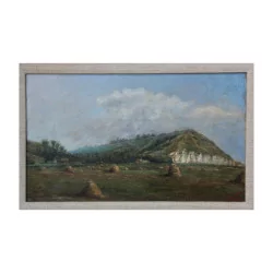 Tableau huile sur toile de paysage signé HACHETTE et daté …