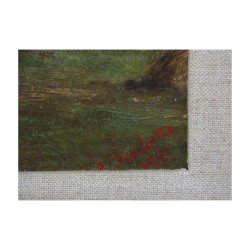 Landschaftsölgemälde auf Leinwand signiert HACHETTE und datiert …