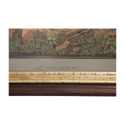 Tableau gouache de la ville de Lausanne signé Johann Ludwig …