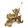 Paar Bügelböcke mit Putten und Drachen in vergoldeter Bronze. - Moinat - Kaminböcke