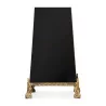 Black square base lamp with bronze feet and decorations, lampshade … - Moinat - Table lamps