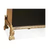 Black square base lamp with bronze feet and decorations, lampshade … - Moinat - Table lamps