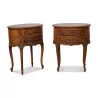 Pair of Louis XV style bedside tables in walnut with 2 drawers. In … - Moinat - End tables, Bouillotte tables, Bedside tables, Pedestal tables