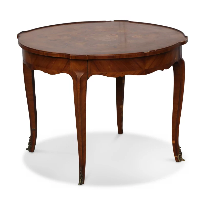Small round table in Louis XV style - Moinat - End tables, Bouillotte tables, Bedside tables, Pedestal tables