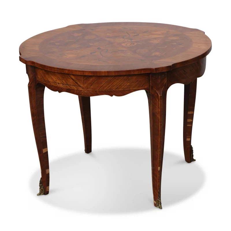 Petite table ronde de style Louis XV - Moinat - Bouts de canapé, Bouillottes, Chevets, Guéridons