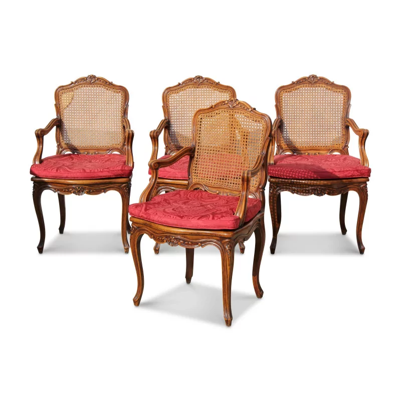 Set of 4 Louis XV style chairs - Moinat - Armchairs
