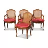 Satz mit 4 Stühlen im Louis-XV-Stil - Moinat - Armlehnstühle, Sesseln