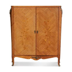 Louis XV style wardrobe with floral marquetry. …