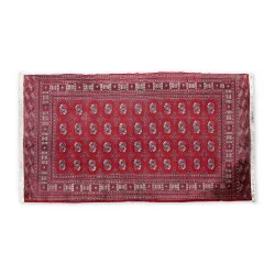 Oriental rug in red tones.