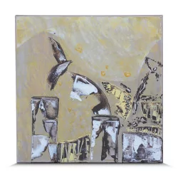 Toile acrylique abstraite signée Virginie ROBINSON avec …