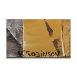 Abstrakte Acrylleinwand signiert Virginie ROBINSON mit …