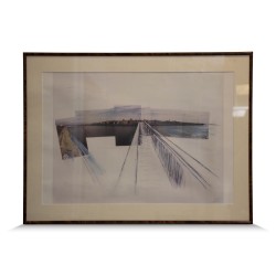 幅风景画，包括素描和水粉画