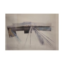 幅风景画，包括素描和水粉画