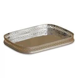 Silver tray with decorations
