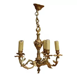 Louis XV style chandelier in gilded bronze with 5 lights.
