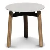 Tisch mit Keramikplatte und Beinen aus unbehandeltem Teakholz. - Moinat - Tische