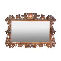 carved wooden mirror. Brienz, Switzerland.