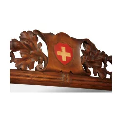carved wooden mirror. Brienz, Switzerland.