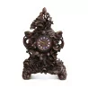 carved wooden clock adorned with rose and birds. Forest … - Moinat - Brienz