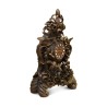 Pendule en bois sculpté ornée de rose et d'oiseaux. Forêt … - Moinat - Pendules à poser
