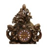Pendule en bois sculpté ornée de rose et d'oiseaux. Forêt … - Moinat - Pendules à poser