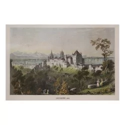 Colored print \"Lausanne 1865\".