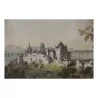 Colored print \"Lausanne 1865\". - Moinat - Prints, Reproductions