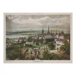 Impression coloriée “Lausanne 1855”.