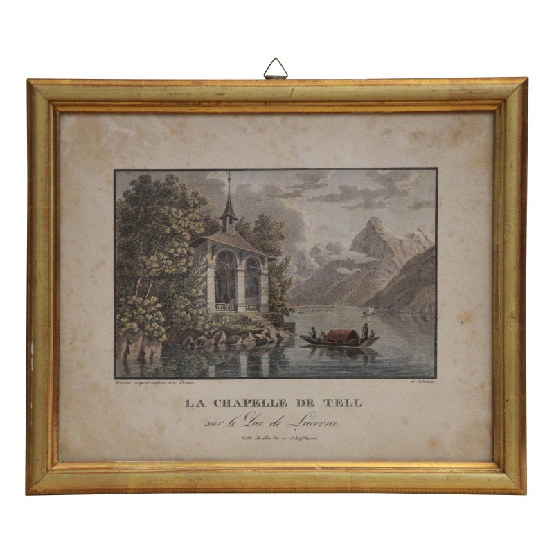 Gravure coloriée “LA CHAPELLE DE TELL” “sur le Lac de … - Moinat - Gravures Gravure coloriée “LA CHAPELLE DE TELL” “sur le Lac de … - Moinat - Gravures