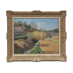 landscape painting signed lower right Jean-Pierre GUILLERMET...