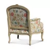 Louis XV Schäferin aus gealtertem weiß lackiertem Buchenholz … - Moinat - Armlehnstühle, Sesseln