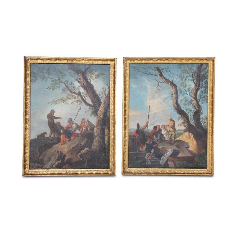Andrea LOCATELLI (1695-1741) 画派的一对画作…… - Moinat - 画 - 各种的 Andrea LOCATELLI (1695-1741) 画派的一对画作…… - Moinat - 画 - 各种的