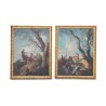 Andrea LOCATELLI (1695-1741) 画派的一对画作…… - Moinat - 画 - 各种的