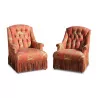 Pair of padded armchairs model JANSEN covered with … - Moinat - Armchairs