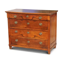 Directoire chest of drawers in walnut mounted on fir with 4 drawers, …