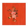 Kleiderschrank mit 2 Türen rot lackiert mit Blumendekor, … - Moinat - Schränke