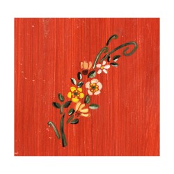 Kleiderschrank mit 2 Türen rot lackiert mit Blumendekor, …