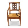 Fauteuil Directoire paillé à palmette fleur de lys. Vers 1820. … - Moinat - Fauteuils